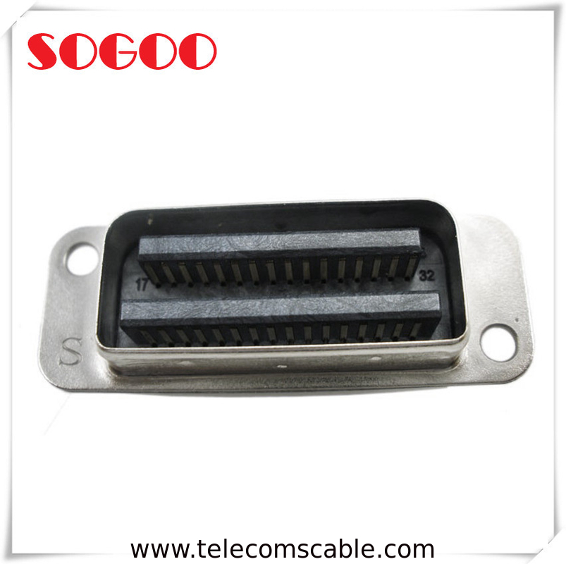 SCSI 64pin Delander connector male female type for telecom cable assemblies